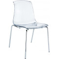 Chaise en polycarbonate et acier chromé