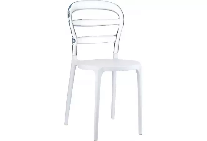 Chaise bi-couleur en noir et blanc en polypro et polycarbonate
