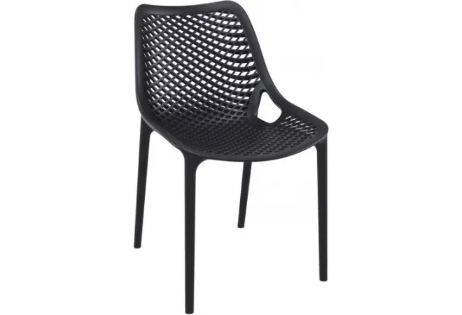 Chaise polypro et fibre de verre noire
