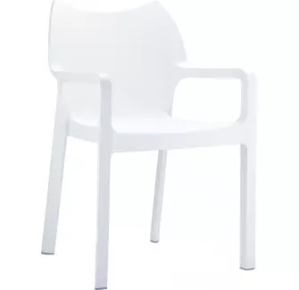 Fauteuil blanc en polypro pour aménager vos espaces de réception