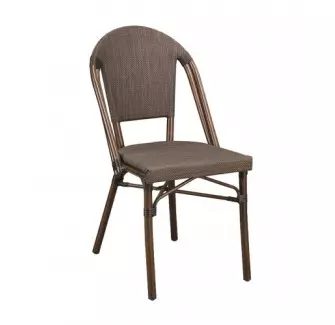 Chaise en textilène et en bambou pour extérieur et intérieur