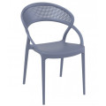 Chaise grise en polypro et fibre de verre