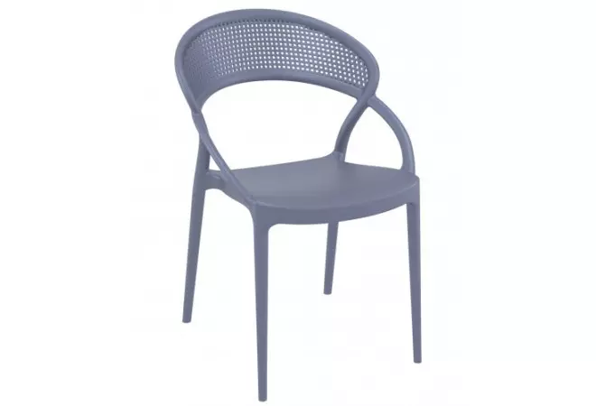 Chaise grise en polypro et fibre de verre