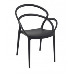 Fauteuil noir en polypro et fibre de verre