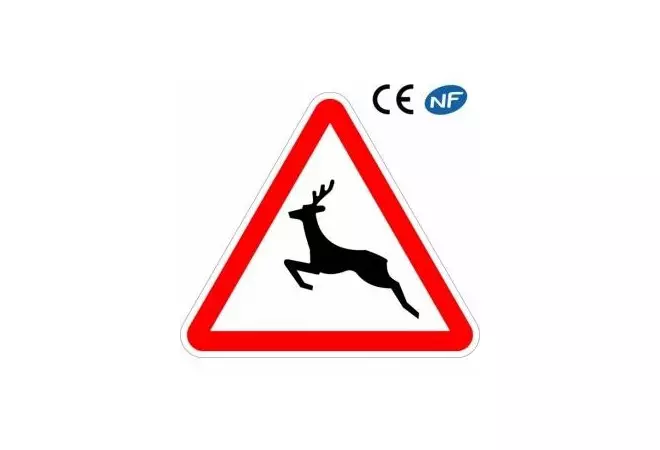 Panneau routier passage d'animaux sauvages (A15b)