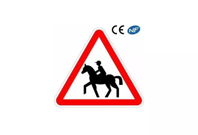 Panneau routier passage de cavaliers (A15c)