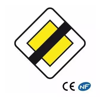 Panneau de circulation indiquant une fin de route prioritaire (Ab7)