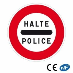 Panneau de signalisation indiquant un arrêt obligatoire au poste de police (B5b)