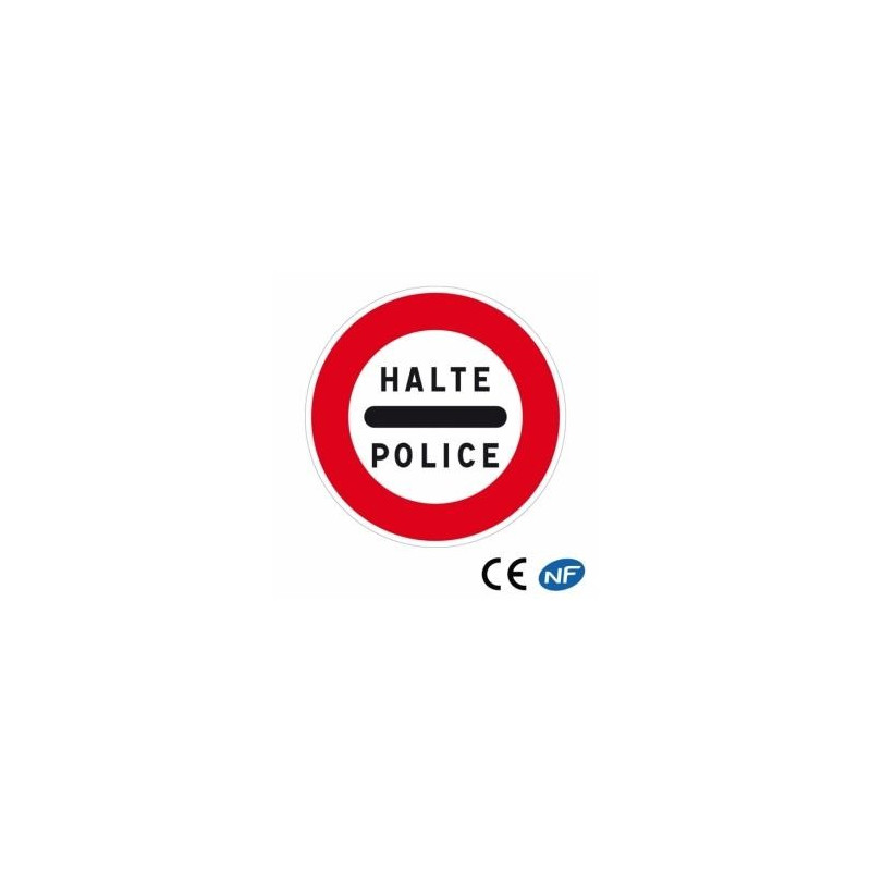 Panneau de signalisation indiquant un arrêt obligatoire au poste de police (B5b)