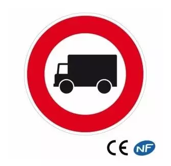 Panneau de signalisation indiquant un passage interdit aux camions (B8)