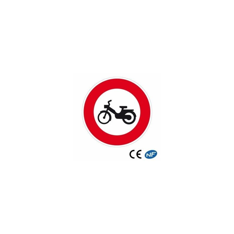 Panneau de signalisation accès interdit aux cyclomoteurs
