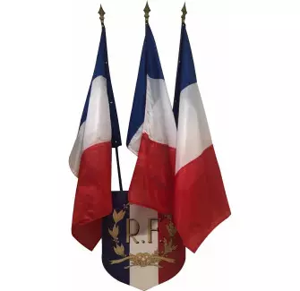 1 écusson et ses 3 drapeaux français