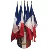 LOT 5 drapeaux France avec leur écusson porte 5 drapeaux