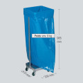 Support en acier galvanisé pour sac poubelle 120 L, mobile.