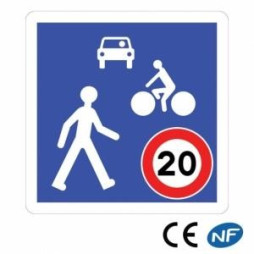 Panneau de signalisation indiquant une zone de rencontre (B52)