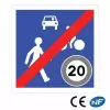 Panneau de circulation indiquant une fin de zone de rencontre (B53)
