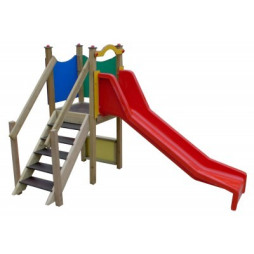 Petit toboggan en bois pour les enfants de 2 à 6 ans. Parcs de jeux et écoles