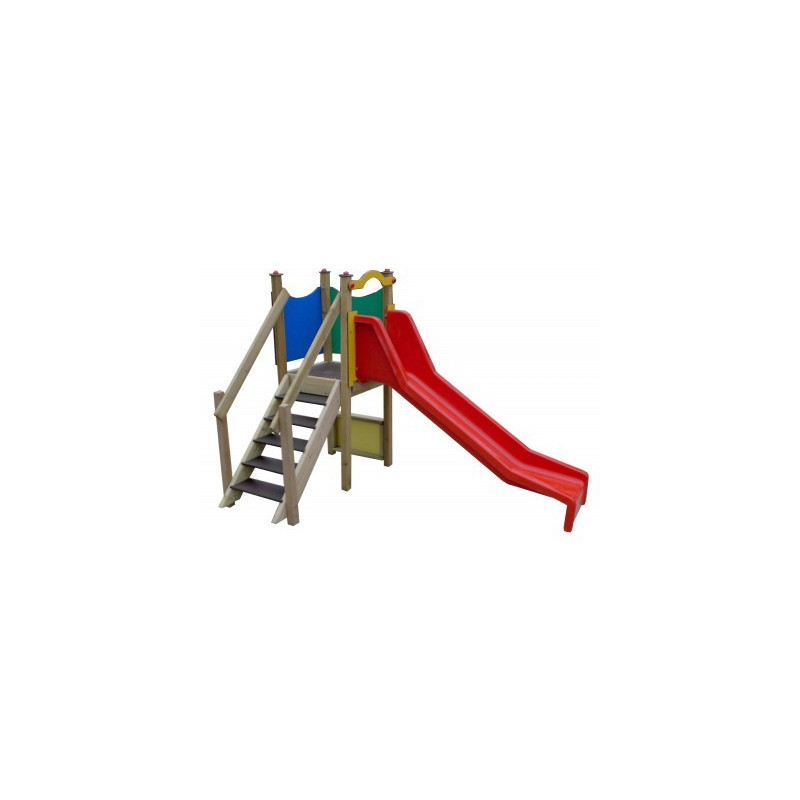 Petit toboggan en bois pour les enfants de 2 à 6 ans. Bois de pin