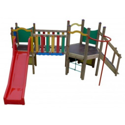 Structure toboggan et barre de pompier pour les petits 2-6 ans