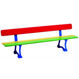 Banc extérieur multicolore pour écoles maternelles