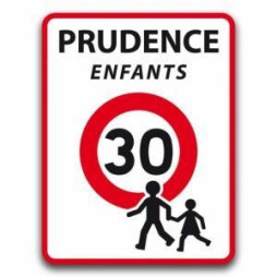 Panneau de signalisation prudence attention enfants - 30 km/h