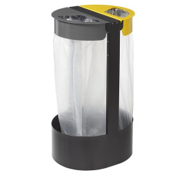 Poubelle de tri sélectif pour plastique 50L Blanc / Jaune avec ou sans  serrure