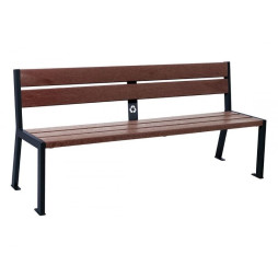 Banc public 5 lames - Acier et Plastique recyclé