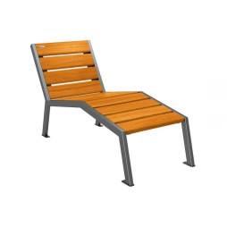 Chaise longue en bois et acier - Avec ou sans accoudoirs