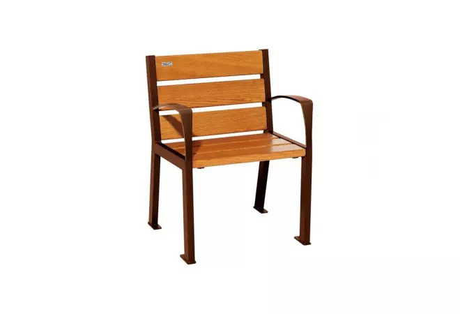 Chaise extérieure acier et bois Silaos