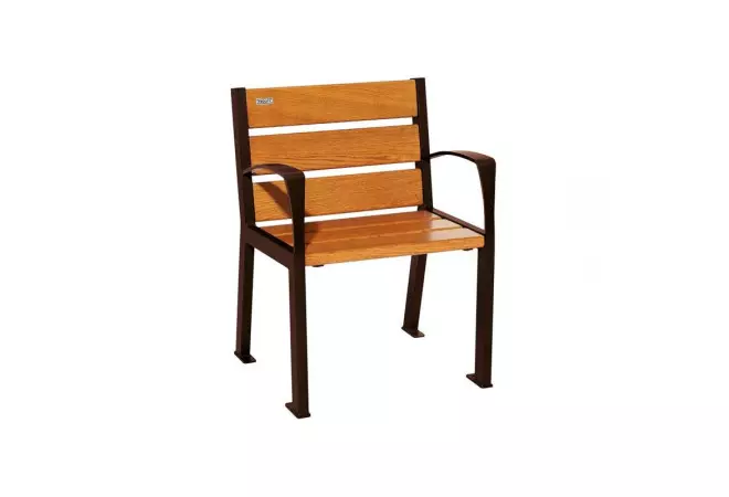 Chaise extérieure acier et bois Silaos