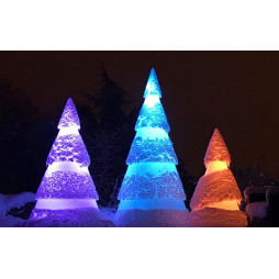 Décor monumental sapin de Noël 3D lumineux et scintillant extérieur H5m  7500 LED blanc chaud et