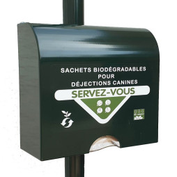 Bornes pour déjections canines 100% en aluminium thermolaqué avec ouverture étanche par temps de pluie