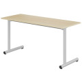 Table scolaire 2 places 130x50 cm - Pieds ronds