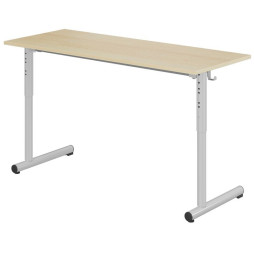 Table scolaire réglable 2 places 130x50 cm - pieds ronds