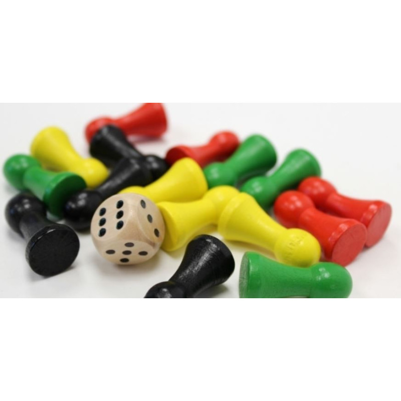 Lot de pions et son dé, pions pour jeu de société, pions jeux de plateau