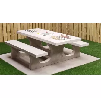 Table Multi-jeux en béton naturel