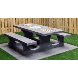 Table Multi-jeux en béton anthracite