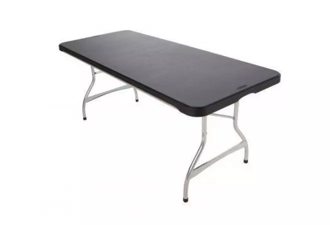 Table polypro noir rectangulaire Lifetime