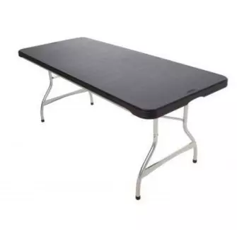 Table polypro noir rectangulaire Lifetime