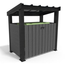 Abri pour conteneur en recyclé avec toit