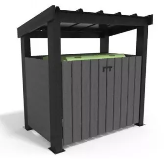 Abri pour conteneur en recyclé avec toit