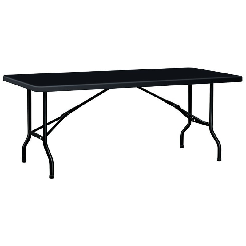 Table pliante LIFETIME 183 x 76 cm pliante en 2 - Noir