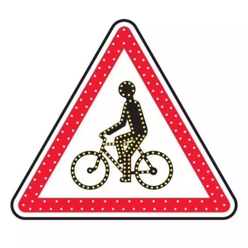 A21 - Panneau lumineux Attention cycliste