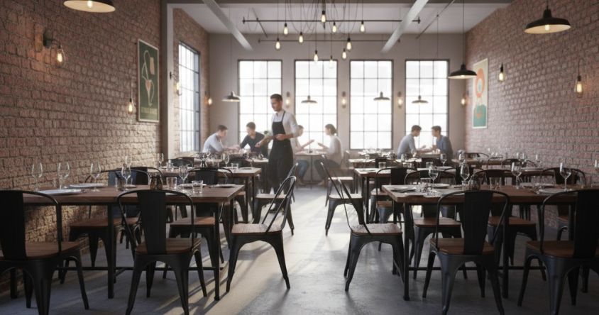 mobilier CHR dans une salle de restaurant