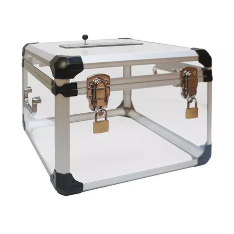 Urne électorale transparente avec 2 cadenas