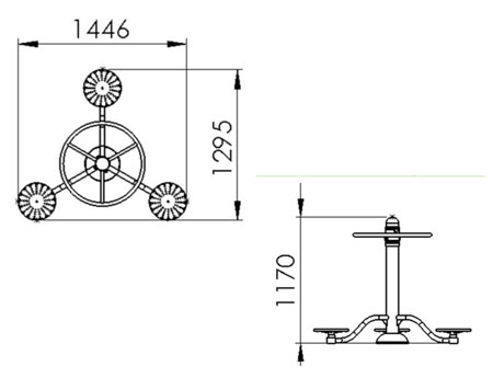 Dimensions du module de sport tripode