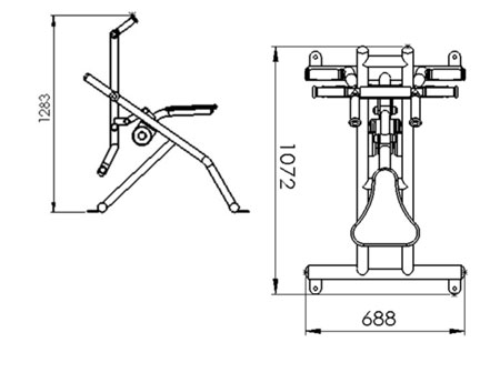 Dimensions de l'agrès poney pour pratique sportive en extérieur