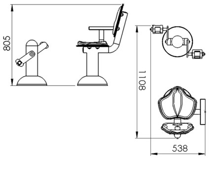 Dimensions du pédalier pour parcours de santé