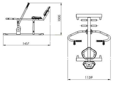 dimensions du rameur en acier pour exterieur