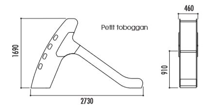 Fiche technique du petit toboggan en polyéthylène